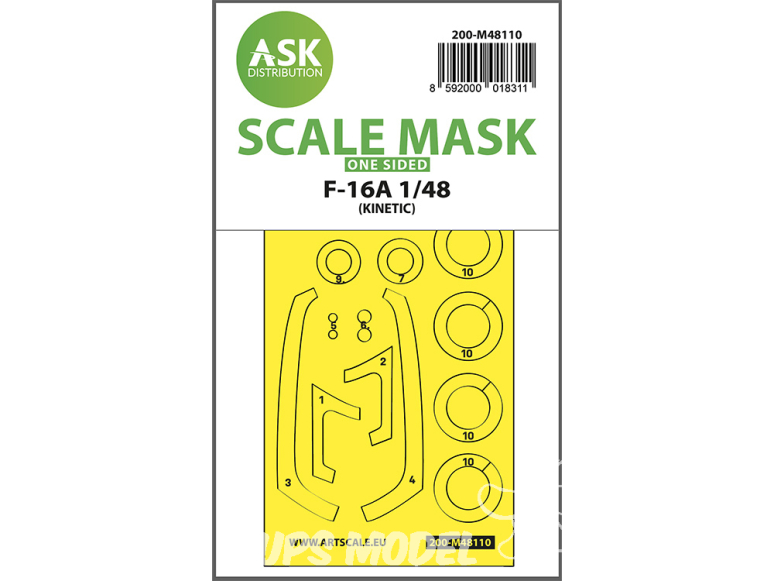 ASK Art Scale Kit Mask M48110 F-16A Kinetic Recto 1/48