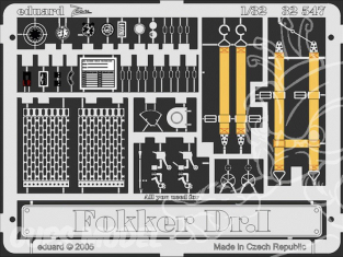EDUARD photodecoupe avion 32547 Fokker DR.I 1/32