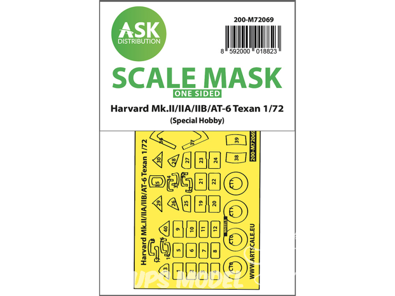 ASK Art Scale Kit Mask M72069 Harvard Mk.II/IIA/IIB / AT-6 Texan Special Hobby Recto 1/72
