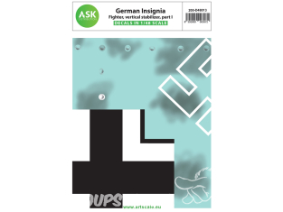 ASK Art Scale Kit Décalcomanies D48013 Insignes Allemands Partie I - Chasseur stabilisateur vertical WWII 1/48