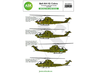 ASK Art Scale Kit Décalcomanies D48015 Bell AH-1G Cobra 1th Aviation Helicopter Cavalry D/227 AHB 1/48