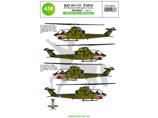 ASK Art Scale Kit Décalcomanies D48016 Bell AH-1G Cobra 3th Aviation Helicopter Cavalry Kentaur Partie 1 1/48