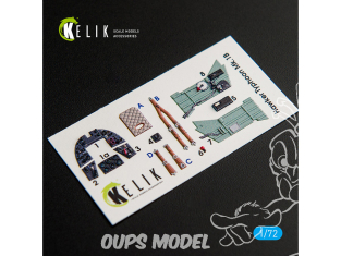 Kelik Decals 3D K72024 Décalcomanies 3D intérieures Hawker Typhoon Mk.IB pour kit Airfix 1/72