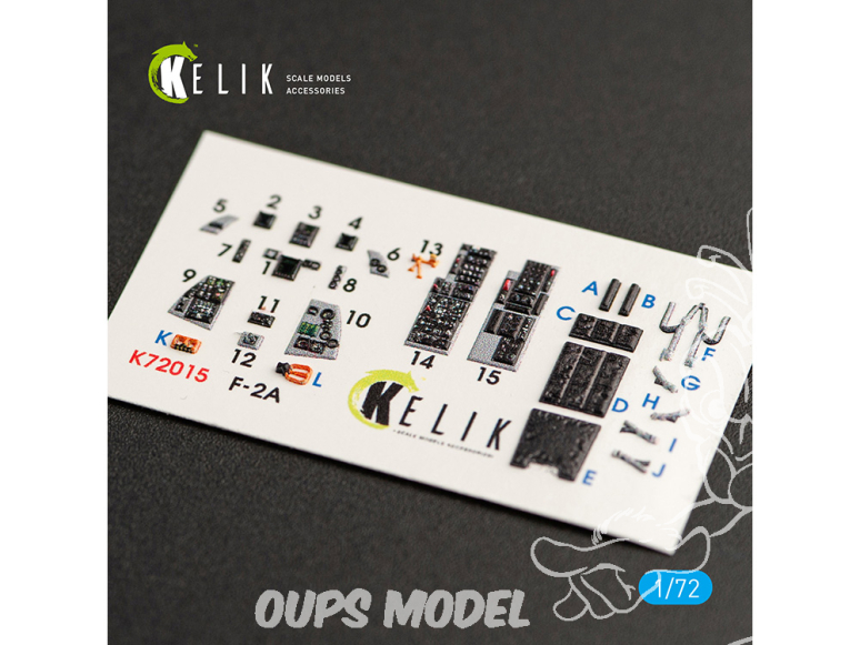 Kelik Decals 3D K72015 Décalcomanies 3D intérieures JASDF F-2A Fighter pour kit FineMolds 1/72