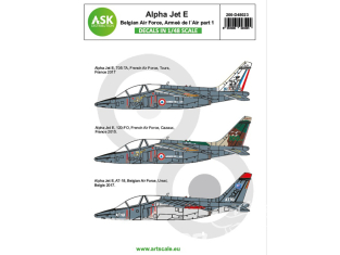 ASK Art Scale Kit Décalcomanies D48023 Alpha Jet E Armée de l'Air & Belgian Air Force Partie 1 1/48