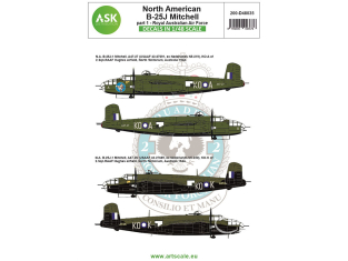 ASK Art Scale Kit Décalcomanies D48035 North American B-25J Mitchell Partie 1 - Royal Australian Air Force 1/48
