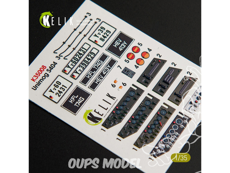 Kelik Decals 3D K35008 Décalques 3D intérieurs Unimog 404 pour kit ICM 1/35