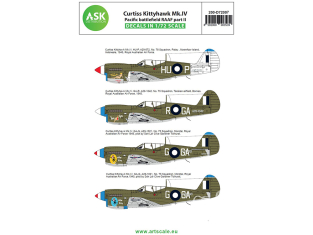 ASK Art Scale Kit Décalcomanies D72007 Curtiss Kittyhawk Mk.II Pacific battlefield RAAF Partie 2 1/72