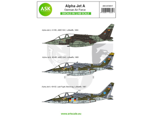 ASK Art Scale Kit Décalcomanies D72017 Alpha Jet A German Air Force 1/72
