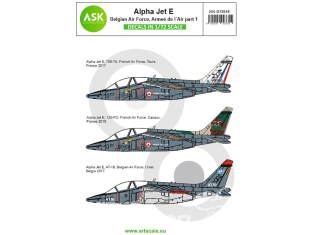 ASK Art Scale Kit Décalcomanies D72018 Alpha Jet E Armée de l'Air & Belgian Air Force 1/72