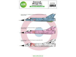 ASK Art Scale Kit Décalcomanies D72026 Dassault Mirage IIIC Armée de l'Air Partie 2 1/72