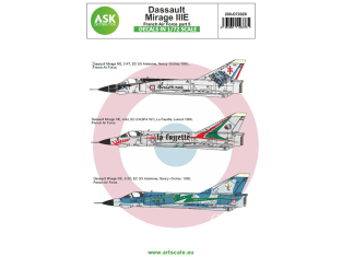 ASK Art Scale Kit Décalcomanies D72029 Dassault Mirage IIIC Armée de l'Air Partie 5 1/72