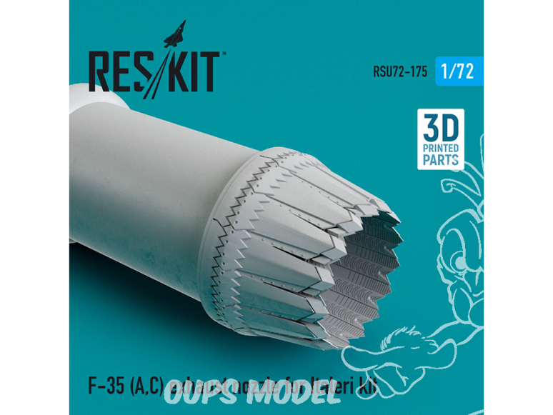 ResKit kit d'amelioration Avion RSU72-0175 Tuyère F-35 (A,C) "Lightning II" pour kit Italeri 1/72