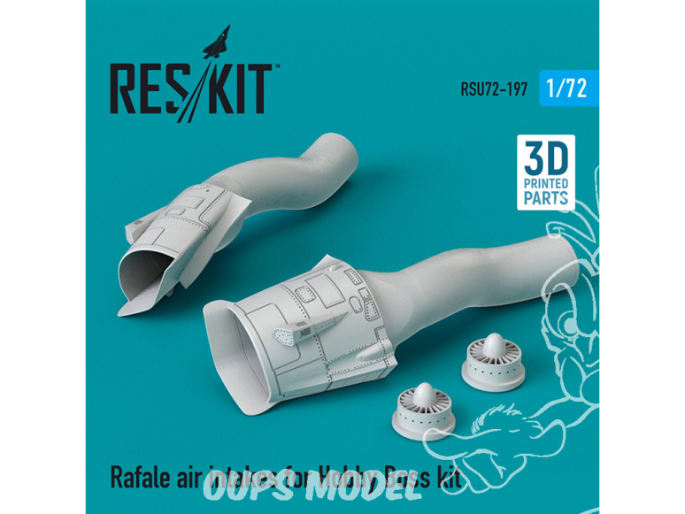 ResKit kit d'amelioration Avion RSU72-0197 Prises d'air Rafale pour kit Hobby Boss (Impression 3D) 1/72