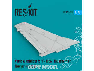 ResKit kit d'amelioration Avion RSU72-0183 Stabilisateur vertical pour kit F-105G "Thunderchief" Trumpeter 01618 1/72