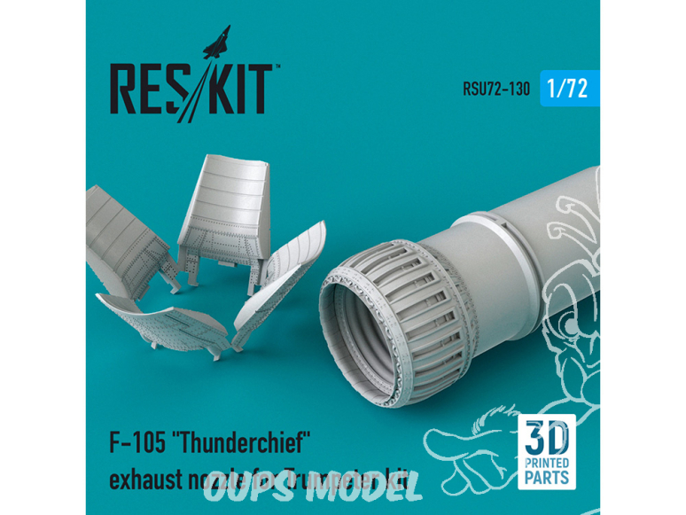 ResKit kit d'amelioration Avion RSU72-0130 Buse d'échappement F-105 "Thunderchief" pour kit Trumpeter 1/72