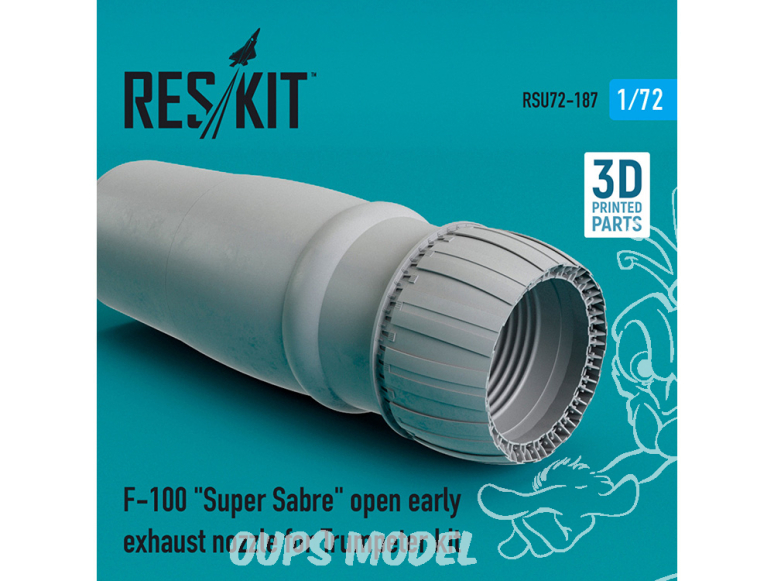 ResKit kit d'amelioration Avion RSU72-0187 Tuyère d'échappement précoce ouverte F-100 "Super Sabre" pour kit Trumpeter 1/72