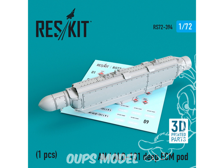 ResKit kit RS72-0394 Module ECM profond AN / ALQ-131 (impression 3D) pour A-7, A-10, F-4, F-16, F-111, C-130 1/72