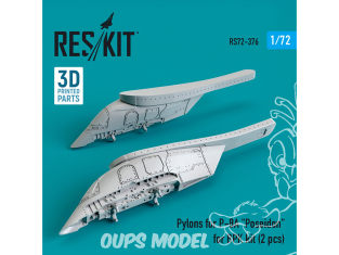 ResKit kit armement Avion RS72-0376 Pylônes pour P-8A "Poséidon" pour kit BPK 2 piéces (Impression 3D) 1/72