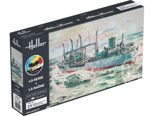 Heller maquette bateau 55050 STARTER KIT LA SEINE et LA SAONE TWINSET inclus peintures principale colle et pinceau 1/400
