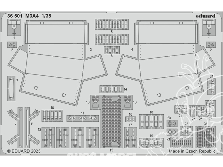 Eduard photodecoupe militaire 36501 M3A4 I Love kits 1/35