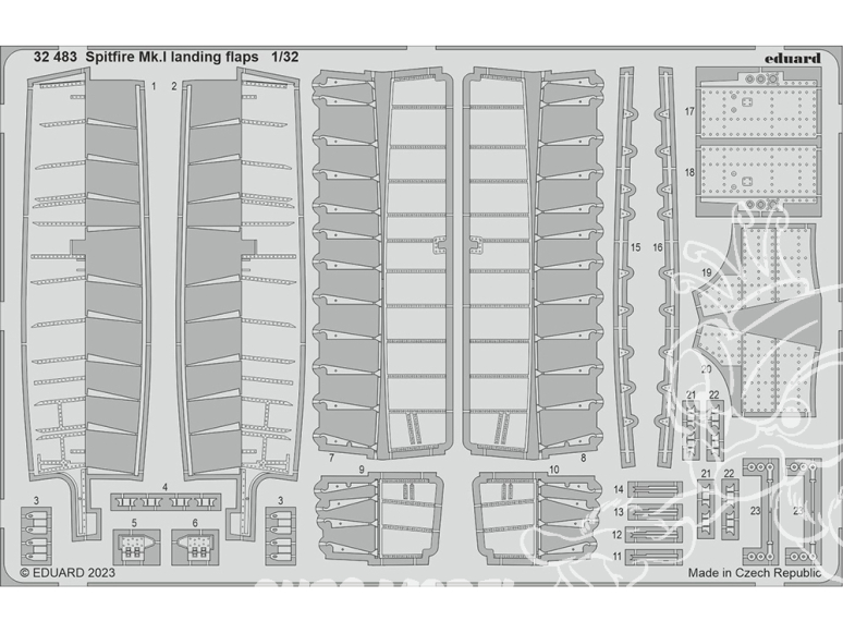Eduard photodécoupe avion 32483 Volets d'atterrissage Spitfire Mk.I Kotare 1/32