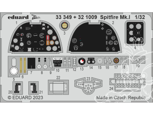 Eduard photodécoupe avion 321009 Amélioration Spitfire Mk.I Kotare 1/32