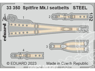 Eduard photodécoupe avion 33350 Harnais métal Spitfire Mk.I Kotare 1/32