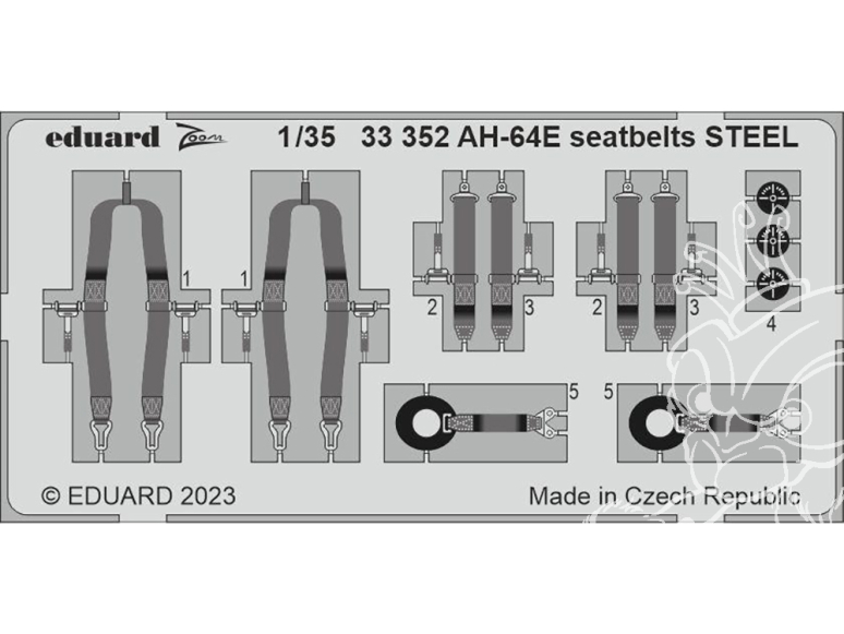 Eduard photodécoupe hélicoptére 33352 Harnais métal AH-64E Takom 1/35