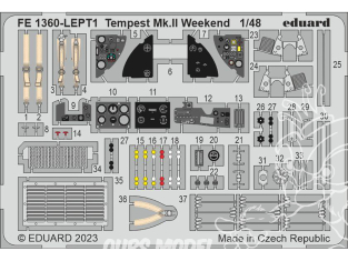 EDUARD photodecoupe avion FE1360 Zoom amélioration Tempest Mk.II Weekend Eduard 1/48