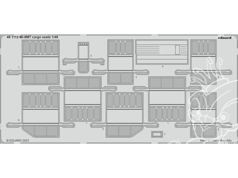 EDUARD photodecoupe hélicoptère 481112 Sièges cargo Mi-8MT Trumpeter 1/48