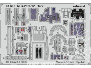 Eduard photodecoupe avion 73802 Amélioration MiG-29 9-12 Great Wall Hobby 1/72