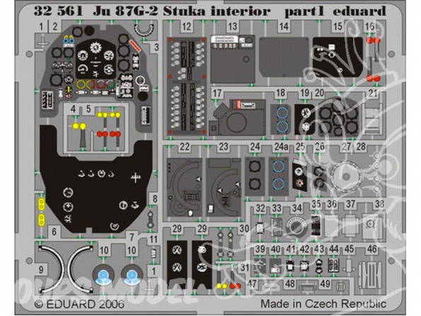 EDUARD photodecoupe avion 32561 Interieur Junkers Ju87G-2 1/32