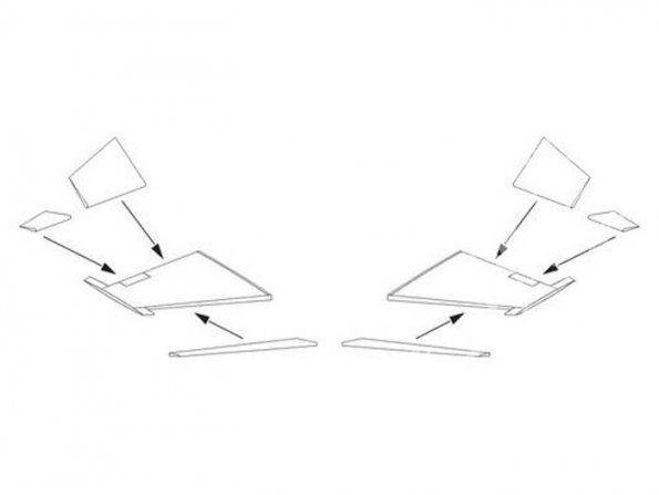 CMK kit amelioration 7210 SET EMPENNAGE HORIZONTAL 1/72