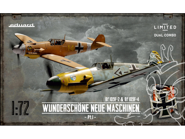 EDUARD maquette avion 2142 WUNDERSCHÖNE NEUE MASCHINEN pt. 1 Bf 109F-2 & Bf 109F-4 Edition Limitée Dual Combo 1/72