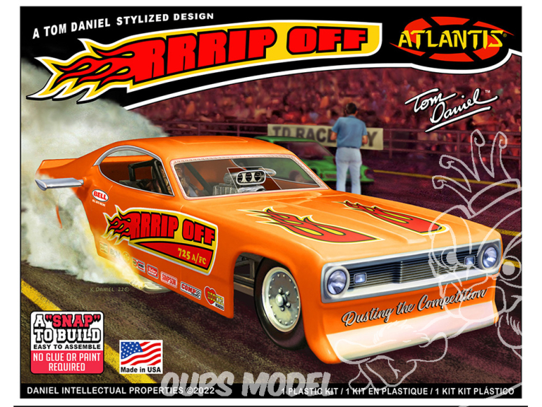 Atlantis maquette voiture M8277 Tom Daniel RRRIP OFF Funny Car 1/32