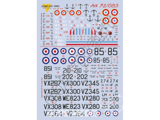 Decalques Model Art 72/085 SNCASE AQUILON Mk.20 et Hawker SEA FURY T.20 1/72