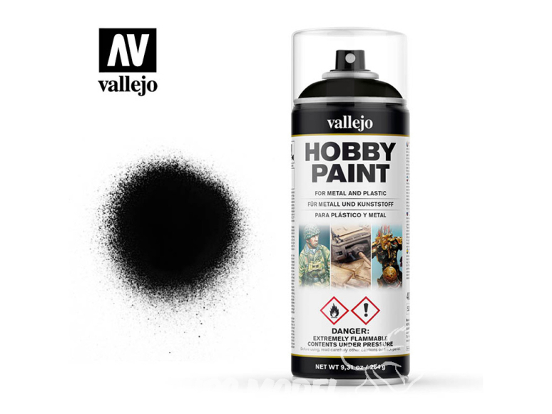 Vallejo aerosol 28012 Bombe d'appret noir Plastic / Metal 400ml Surface Primer