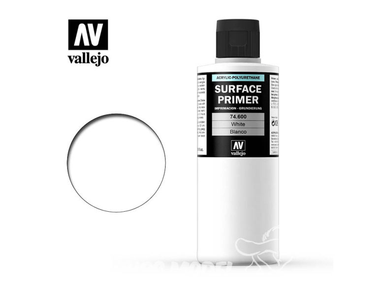Vallejo Surface Primer 74600 Appret acrylique Polyuréthane Blanc 200ml