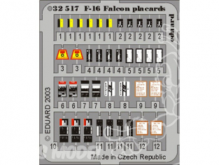 EDUARD photodecoupe avion 32517 Plaques F-16 1/32