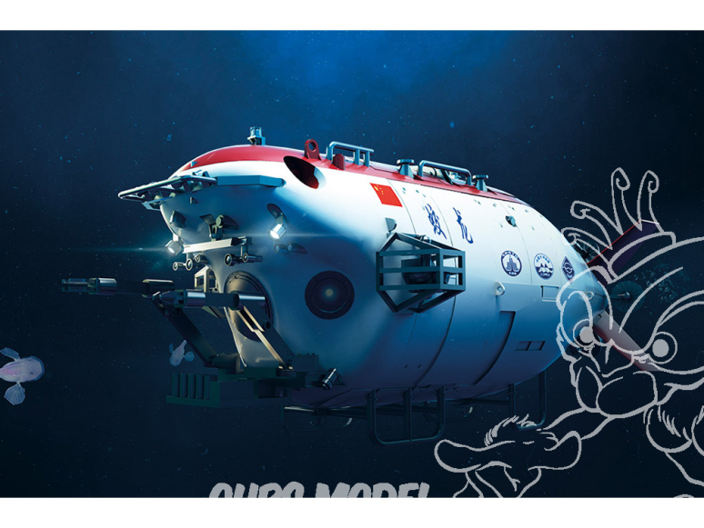 TRUMPETER maquette sous marin 07331 "Jiao long" submersible habité de classe 7000 mètres 1/72