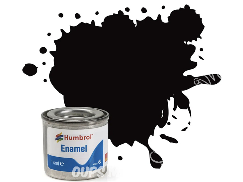 HUMBROL Peinture enamel 201 Nouvelle formule Noir Métallique 14ml