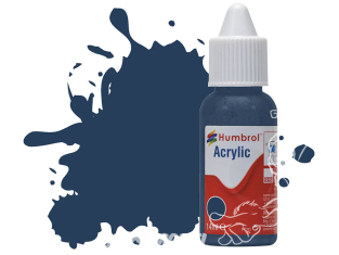 HUMBROL Peinture Acrylique 104 Bleu Oxford Mat Flacon compte-gouttes 14ml