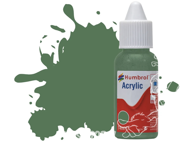 HUMBROL Peinture Acrylique 101 Vert Moyen Mat Flacon compte-gouttes 14ml