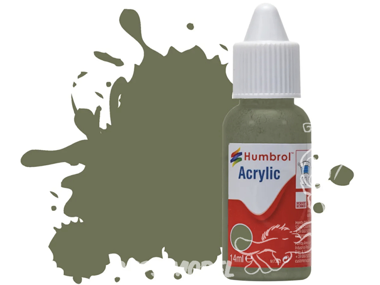 HUMBROL Peinture Acrylique 105 Vert Marine Mat Flacon compte-gouttes 14ml