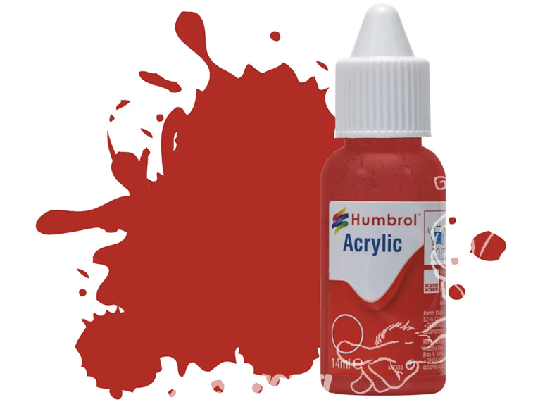 HUMBROL Peinture Acrylique 220 Rouge Italien Brillant Flacon compte-gouttes 14ml