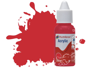 HUMBROL Peinture Acrylique 238 Rouge Vif Brillant Flacon compte-gouttes 14ml