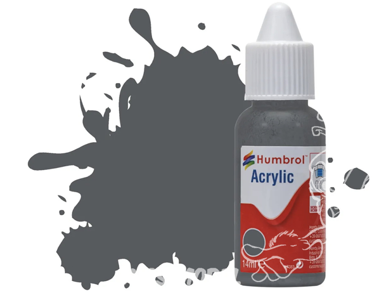 HUMBROL Peinture Acrylique 125 US Gris Moyen Mat Flacon compte-gouttes 14ml