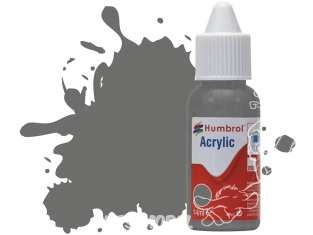 HUMBROL Peinture Acrylique 125 US Gris Moyen Mat Flacon compte-gouttes 14ml