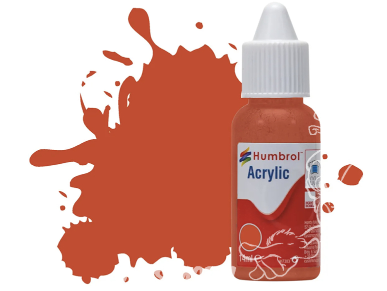 HUMBROL Peinture Acrylique 132 Rouge Satine Flacon compte-gouttes 14ml